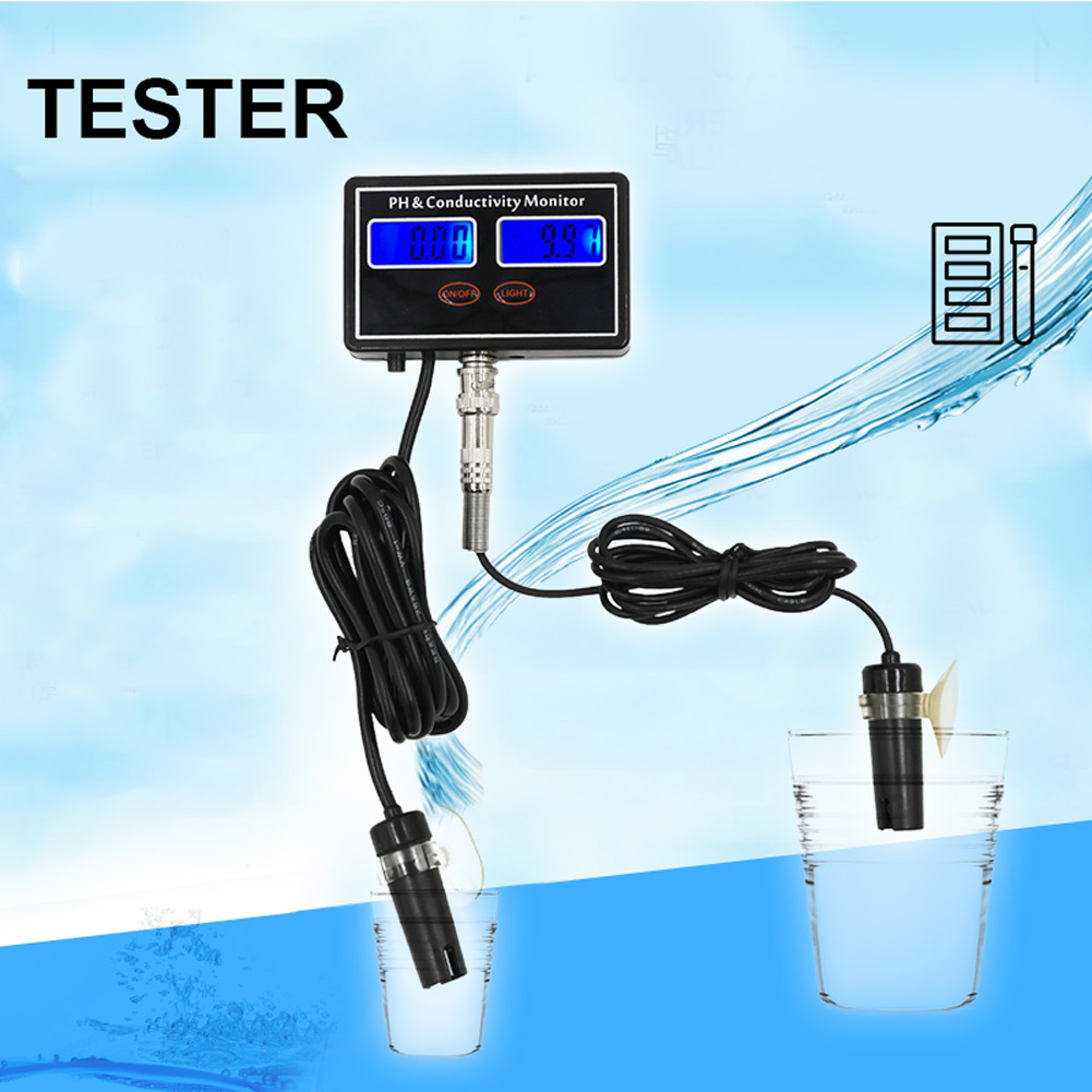 Nieuw Online PH EC Geleidbaarheid Monitor Meter Testers voor Aquacultuur Vijver Water TE889