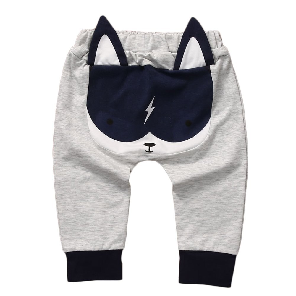 Peuter baby jongen meisje cartoon onderkant broek harem leggings broek broek 0-24m: Grijs / 12m