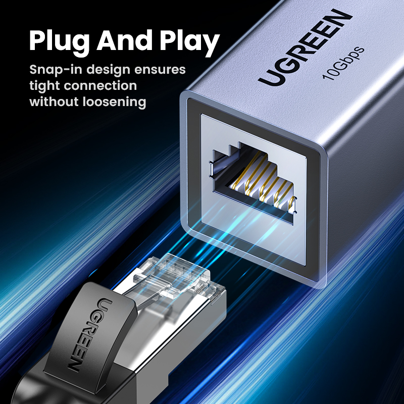 UGREEN-extensor de red RJ45, adaptador de Cable Ethernet de 10gbps para Cat8 Cat7 Cat6, Gigabit hembra a hembra