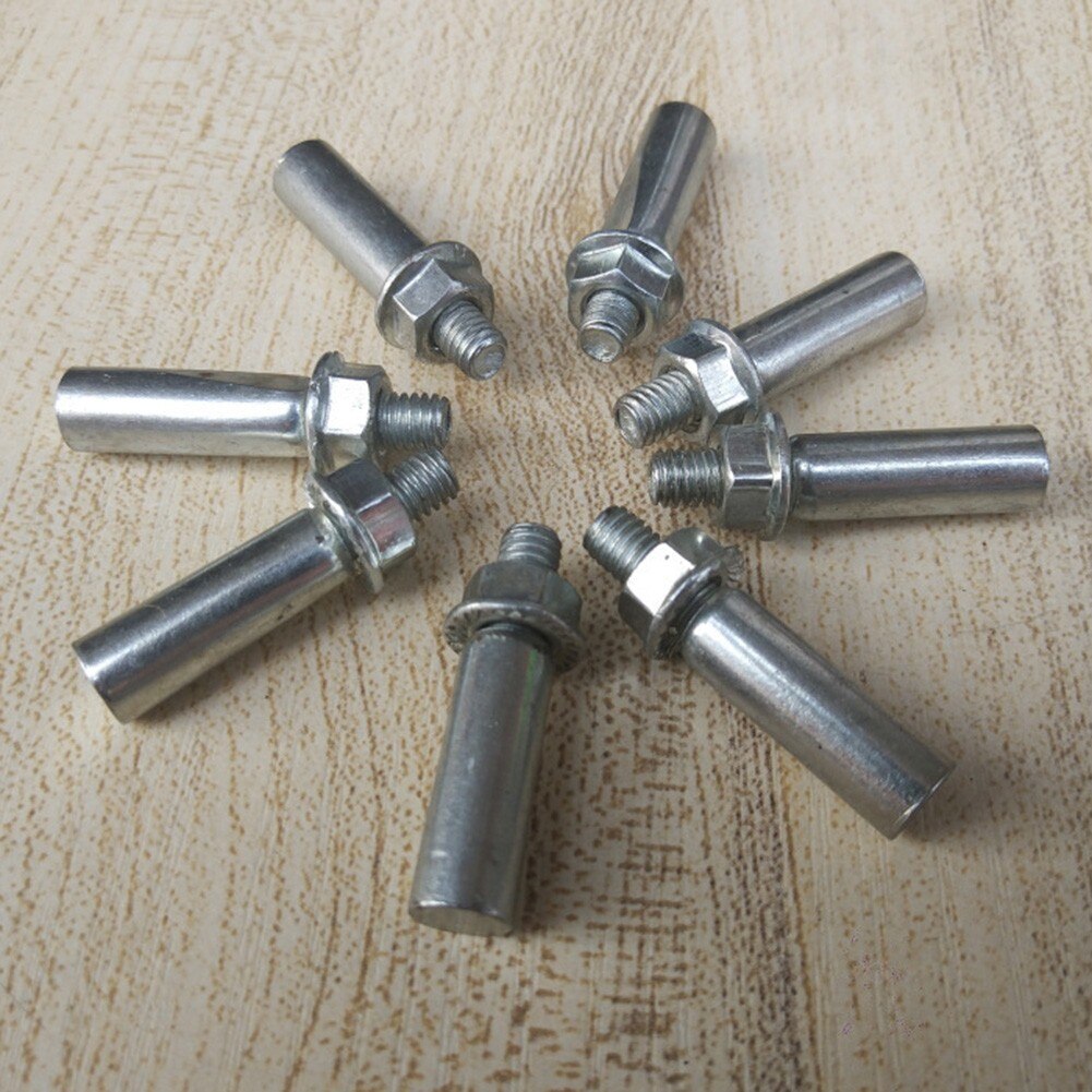 2 stk sykkelpinner med muttere skiver stål krank kile 9.5 mm faste krankringpinner for bunnbrakett sykkel fast krankring pinne