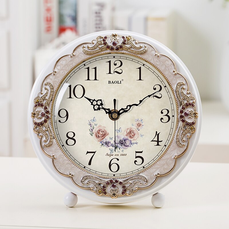 Reloj de mesa europeo silencioso para dormitorio, – Grandado