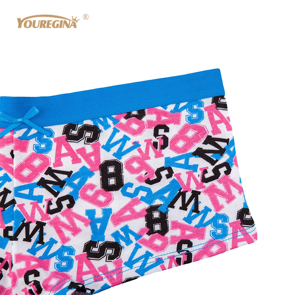 Youregina kvinner sexy boksere kvinne undertøy bomull bokstavtrykk truse dame truser undertøy boyshorts truse 6 stk/lot ml xl