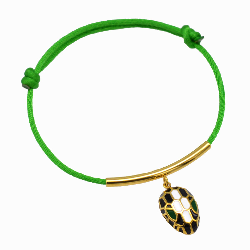 Pulsera de cuerda con cabeza de serpiente esmaltada para mujer, clásico, Color dorado, acero inoxidable, ajustable, accesorios de pulsera DIY: Marrón rojizo