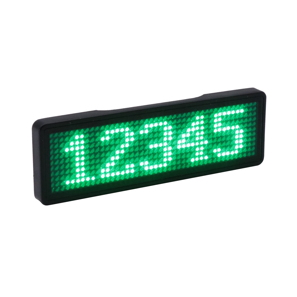 Bluetooth programmable mini LED display red blue green white yellow orange pink mini LED message sign LED name badge: Green
