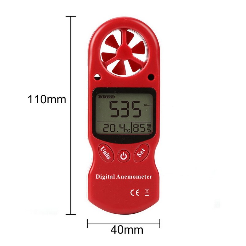 Mini Multipurpose Anemometer Digital Anemometer LCD -300 Wind Speed Temperature Humidity Meter with Hygrometer Thermometer