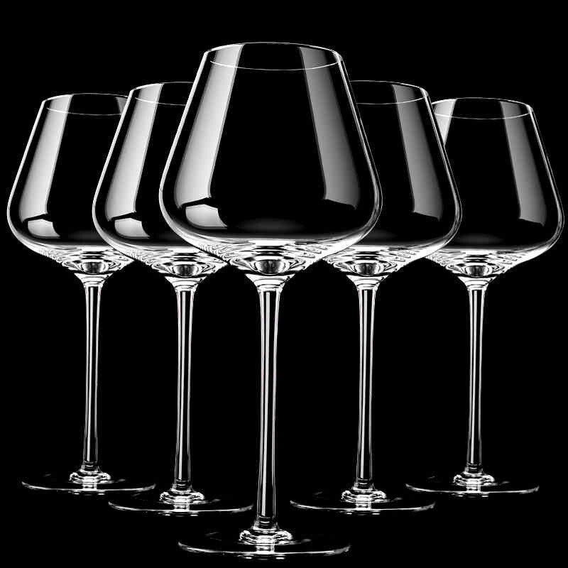 2pcs Collection Level Handmade Red Wine Glass Ultra-Thin Crystal Burgundy Bordeaux Goblet Art Big Belly Tasting Cup Wedding