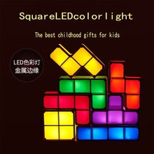 Upgrade Diy Nachtlampje Kleurrijke Stapelbaar Tangram Puzzel 7 Stuks Led Inductie Grijpende Licht 3D Speelgoed