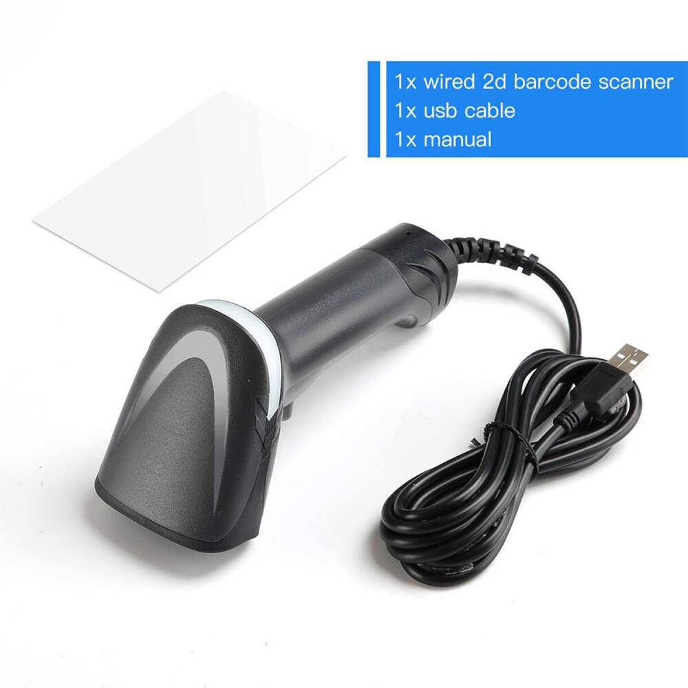 Wired 1D QR 2D Barcode Scanner USB Wired Bar Code Reader CCD Data Matrix Barcode Image Auto Scanning for Warehourse Payment