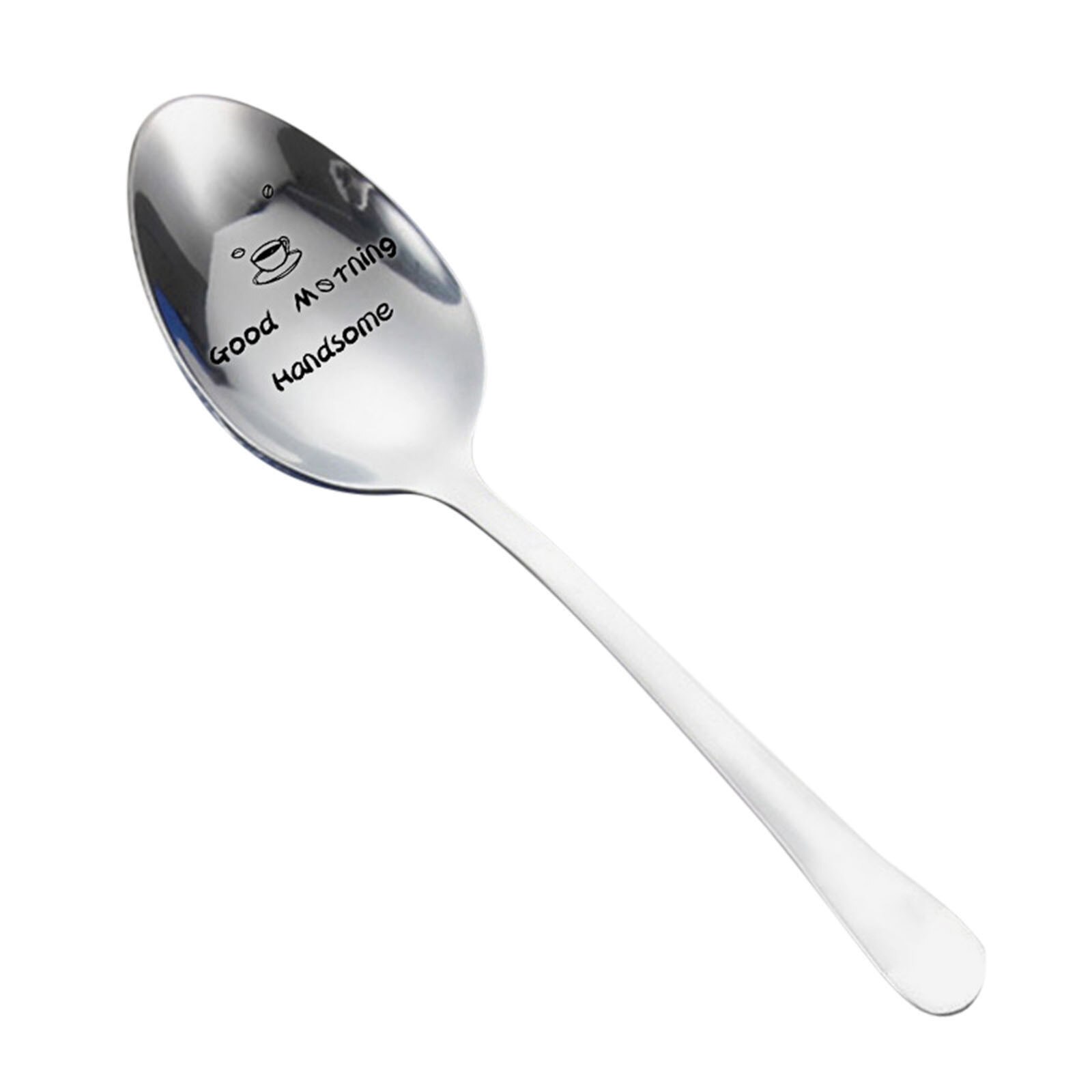 Engraved Spoon Best for Husband Madam Family and Friends Tableware Coffee Spoon Stainless Steel Spoon: C