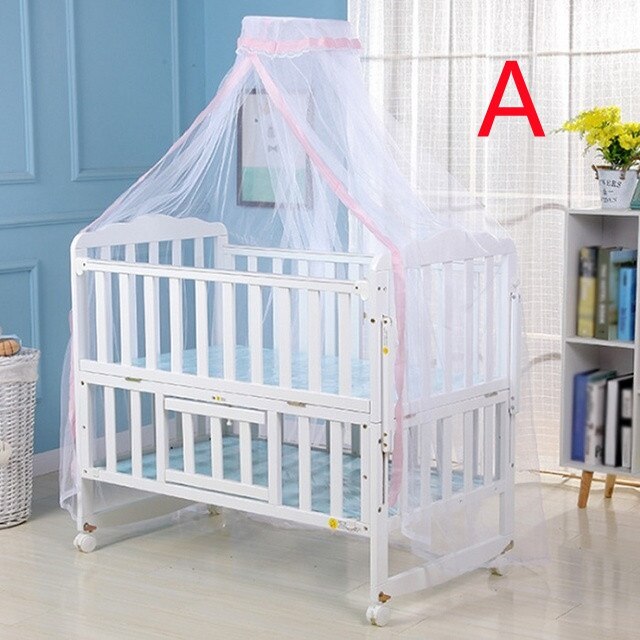 Solid Baby Bed Mosquito Net Breathable Insecticide Single-door Mosquito Net Summer Little Babies Protective Supplies: A
