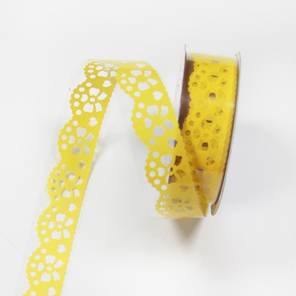 Lace Flower Masking Tape Paper Ribbon Lace Roll Scrapbooking Self Adhesive Sticker DIY Album Decorative: Yellow