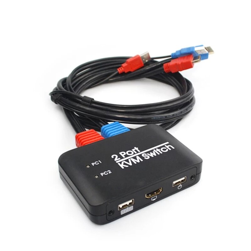 2 Port USB HD KVM Switch Switcher for Dual Monitor Keyboard Mouse HD Switch Support Desktop Controller Switching