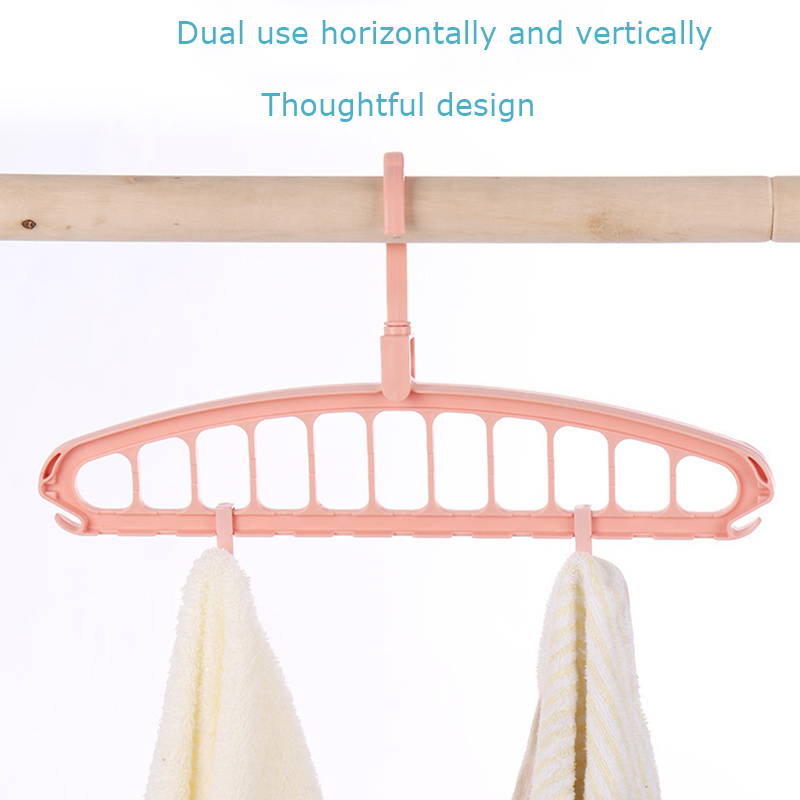 Multi functional clothes hanger, dormitory, household clothes hanging, folding clothes hanger, 11 hole clothes rack storage tool