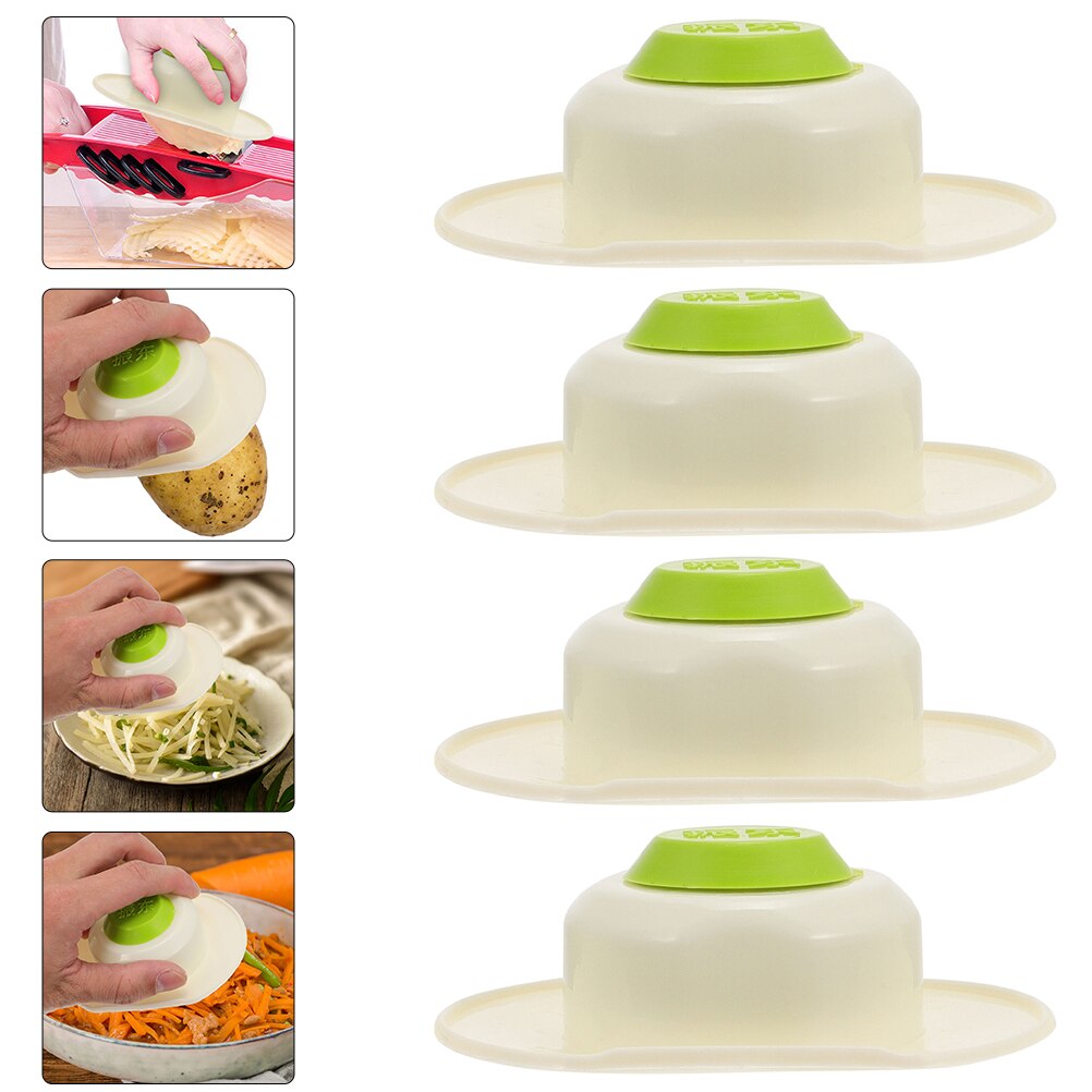4Pcs Plastic Food Slicer Safety Holder Practical Hand Protector Food Safety Holder: Default Title