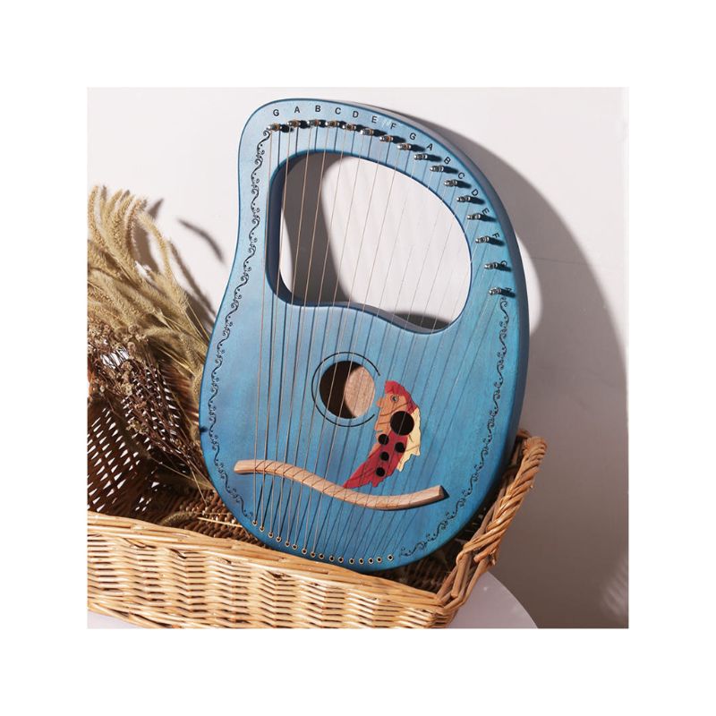 Mahogni tre harpe 16 streng 16 tone harpe bærbar lyre musikalsk nybegynnerverktøy: C