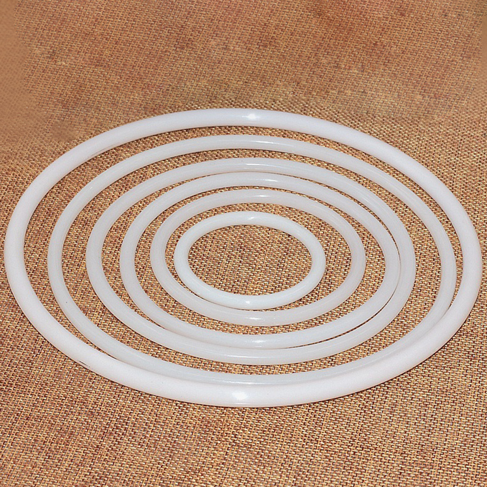 Aro blanco duradero de plástico redondo para manualidades grandes, accesorios DIY, anillo atrapasueños