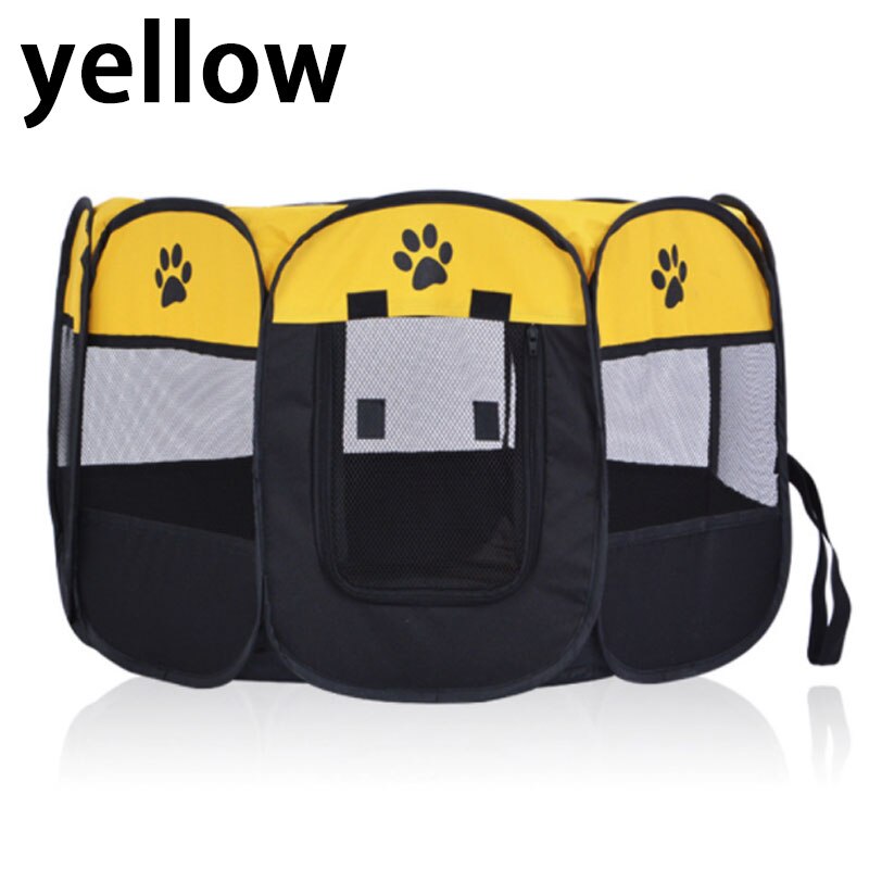 Tragbare Falten Zelt Haustier Hund Haus KäFeige Hund Katze Bett Zelt Laufstall Welpen Zwinger Einfache Bedienung Achteckige Zaun Ich bin Freien Liefert: Gelb / 72x72x45cm