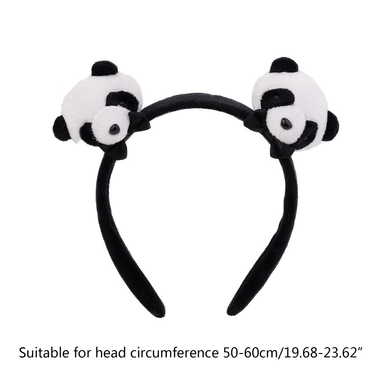 Pinza de pelo peluda de Panda, coletero de pelo de Animal de dibujos animados, diadema de felpa bonita para maquillaje, accesorios para el cabello de cara