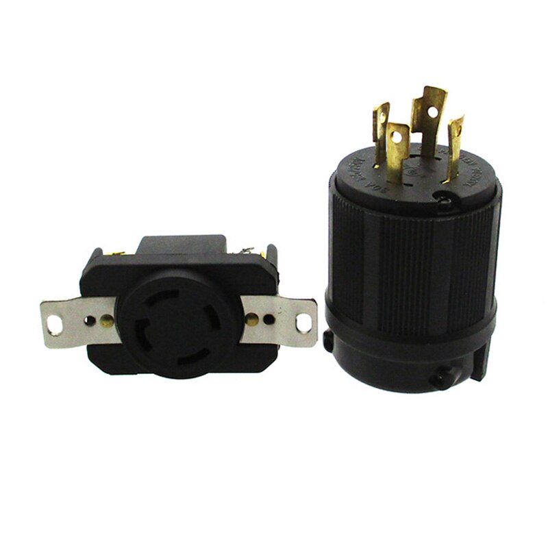 Receptacle Gasoline Generator Twist Lock Socket L14-30P &amp; 4 Prong Locking Plug 30A 125/250V 30AMP NEMA L14-30R UL Approval
