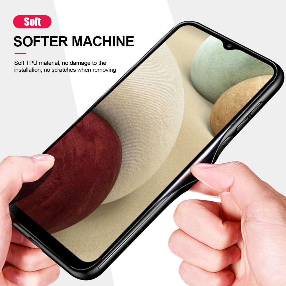 leather texture car magnetic holder phone covers case for samsung galaxy a12 a 12 galaxya12 sm-a125f/dsn 6.5'' coque para fundas