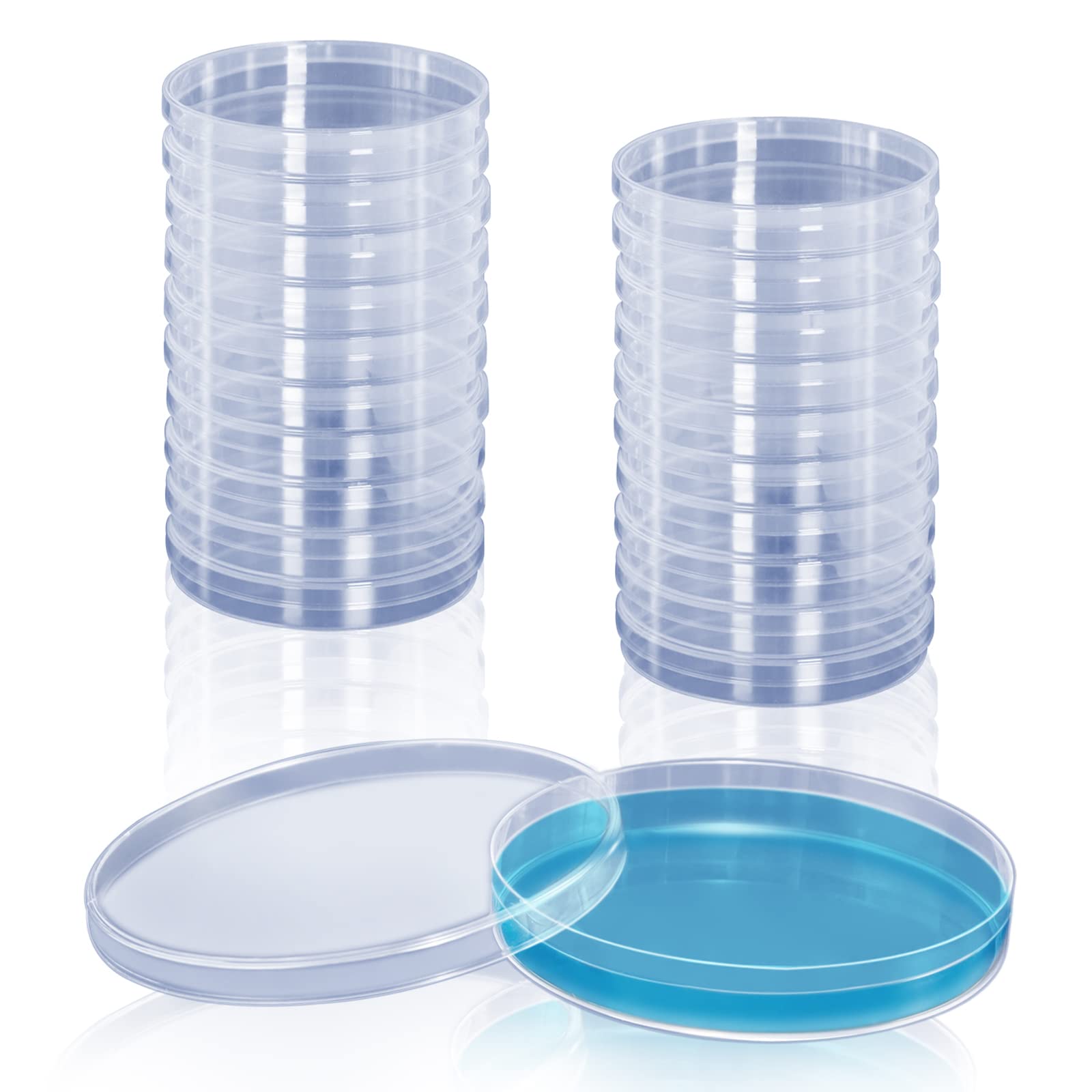 20 Stuks Steriele Plastic Petrischalen Met Deksel 90Mm Dia X 15Mm Diepe Lab Petriplaat Schotel Voor Laboratoriumanalyse School Projecten Bloed