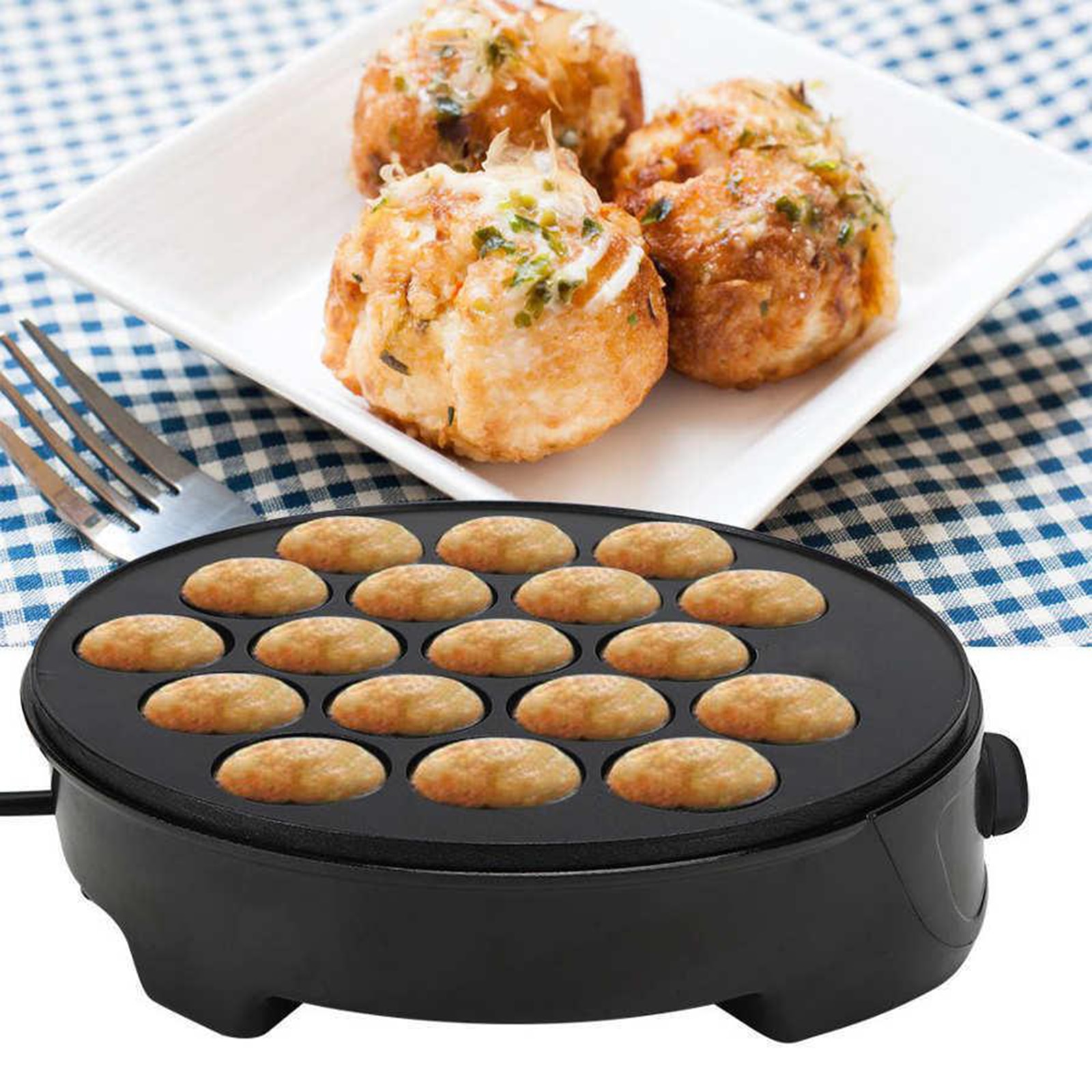 750W 18 Holes Takoyaki Baking Machine Household Electric Takoyaki Maker Meat Octopus Balls Grill Pan Cake Pops