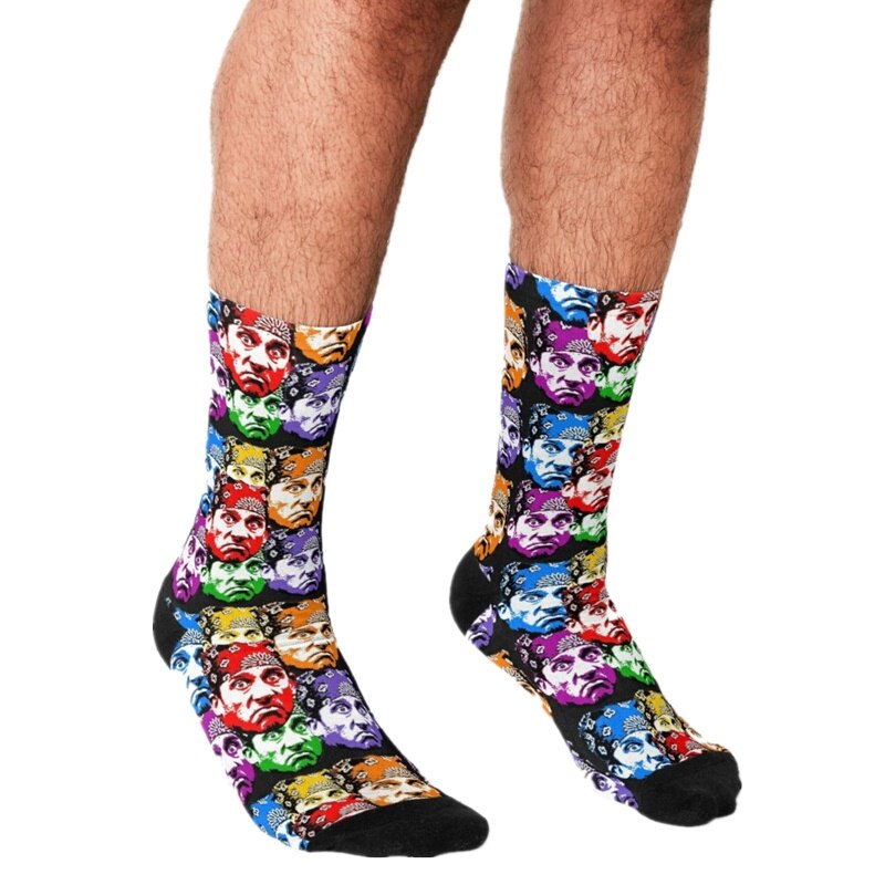 Chaussettes drôles pour hommes, touches de Piano, couverture musicale, motif imprimé hip hop, chaussettes joyeuses pour hommes, mignons garçons, style de rue, chaussettes folles pour hommes: W1473