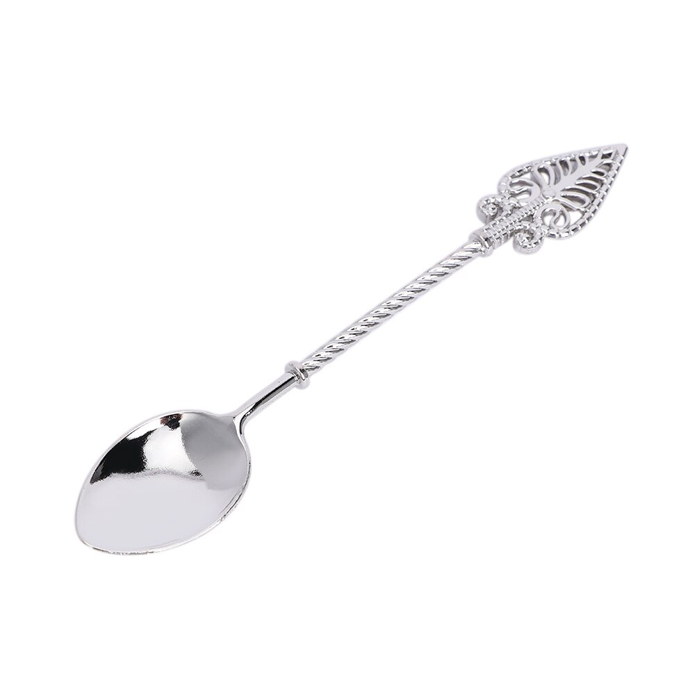 Cuchara de café Retro azúcar té postre cubiertos para torta cocina vajilla café helado cuchara café acessorios: silver