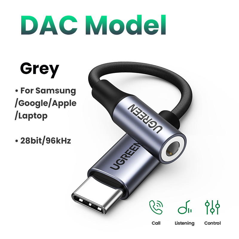 UGREEN-Cable USB tipo C a 3,5mm para auriculares, adaptador de Audio para Xiaomi Mi10, HUAWEI P30, Oneplus 9: Beige