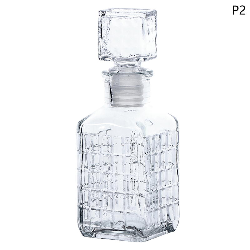 Vaso de vidrio transparente para whisky, decantador de , botella de vidrio para licor, Bourbon, Barware, 100/150ml, 1 unidad: Azul marino