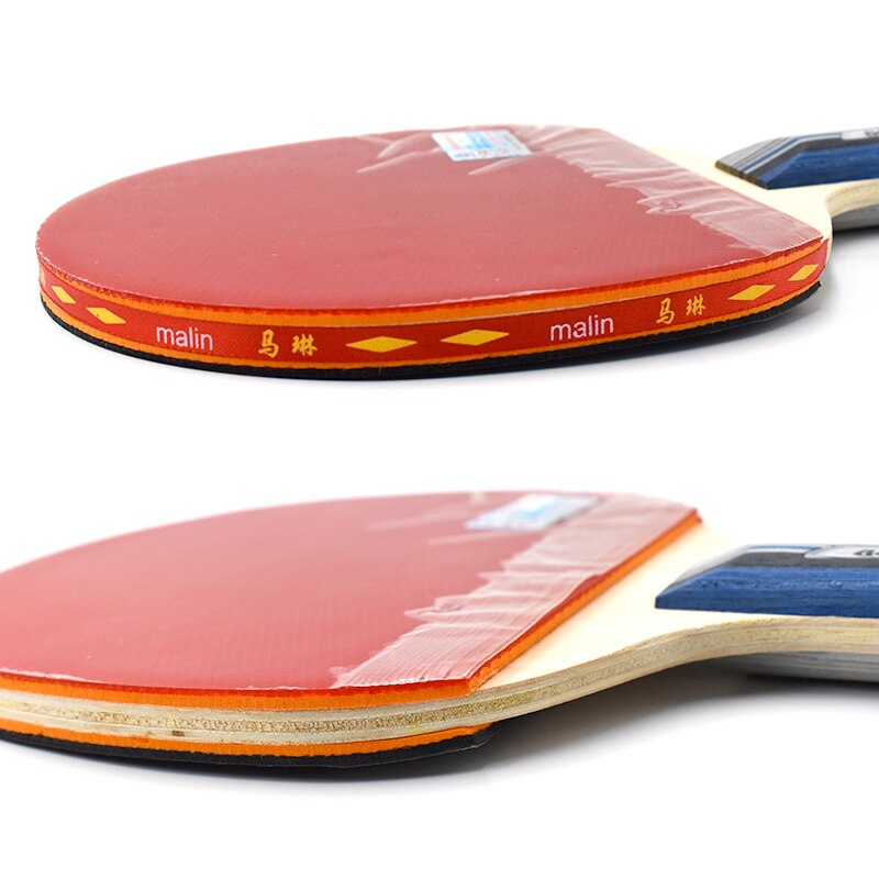 Malin Pure Wooden Table Tennis Racket Horizontal Grip and Straight Grip Novice Training Racket with Racket Bag
