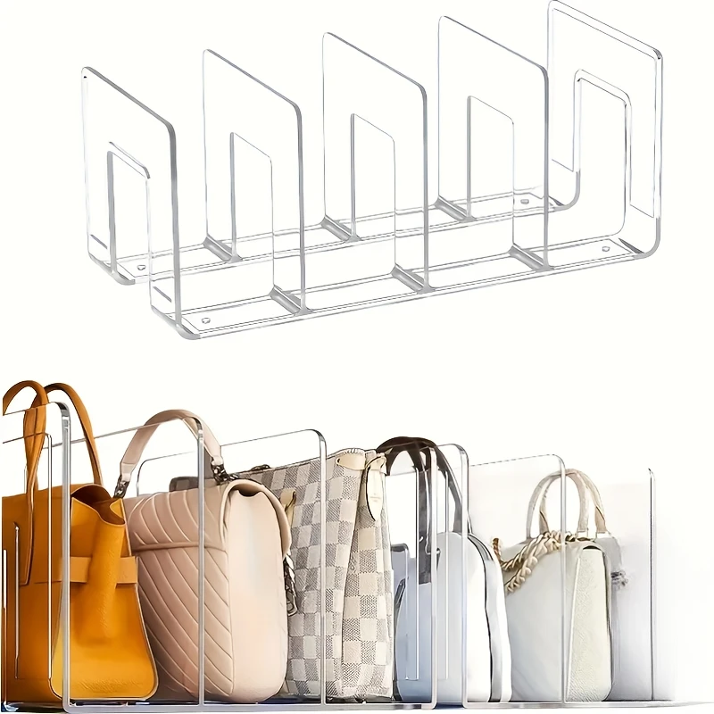 Doorzichtige plastic portemonnee handtas organisator 4-delige tas kast plankverdeler portemonnee displaystandaard handtas opslag organisator houder