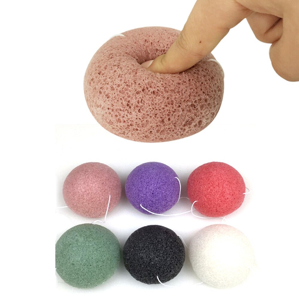4 Kleuren Natuurlijke Konjac Spons Gezichtsverzorging Reiniging Wassen Spons Cosmetische Puff Whitening Diep Reiniging Poriën Spons Bladerdeeg
