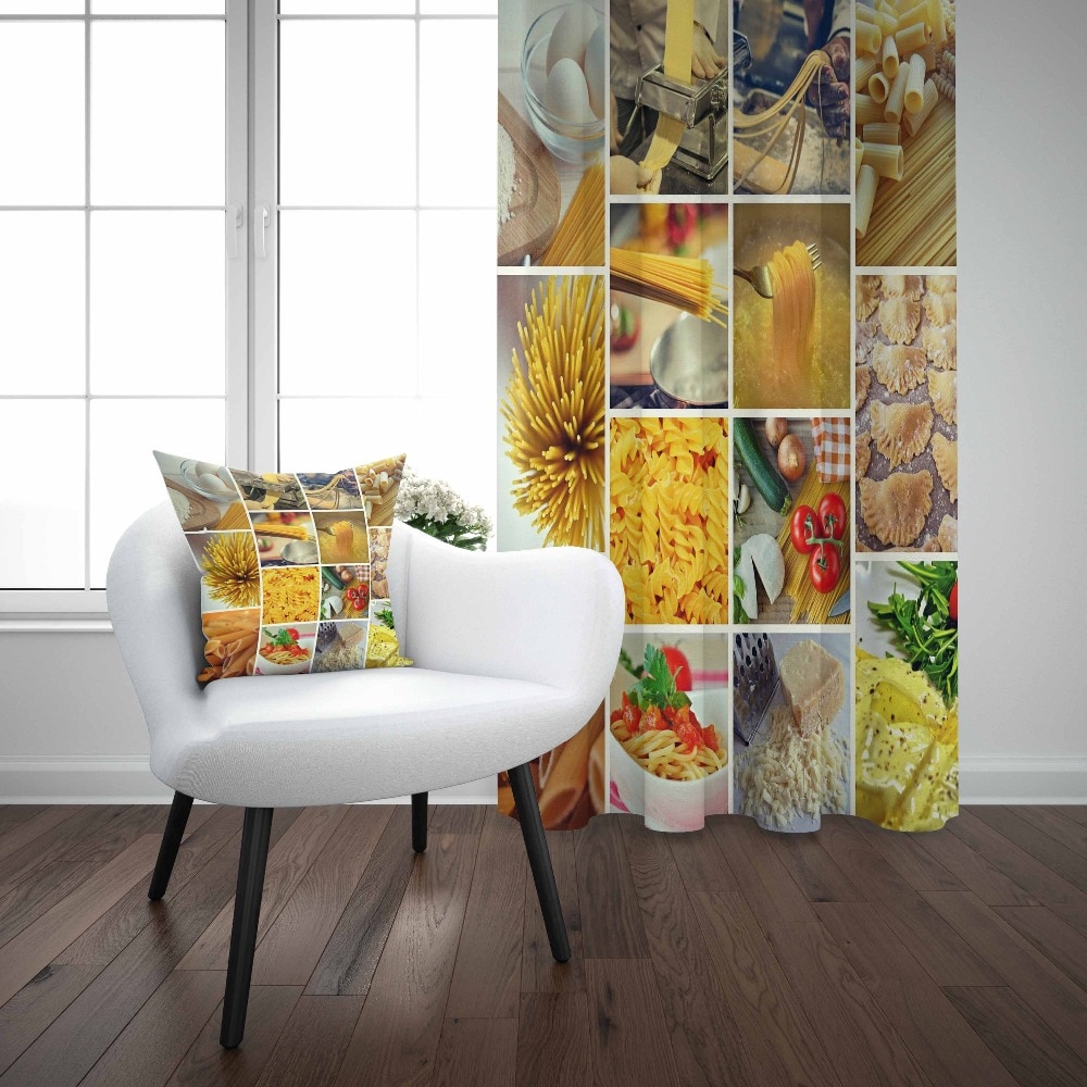 Anders Geel Kaas Macaroni Heerlijk Eten 3d Print Woonkamer Keuken Window Panel Set Gordijn Combineren Kussensloop