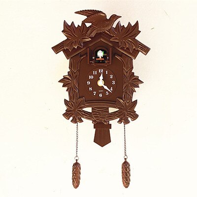 Cuckoo Bird Singing Wall Clock Bird Alarm Clock Hanging Clock Time for Home Restaurant Decoration Art Vintage Swing Living Room: brown
