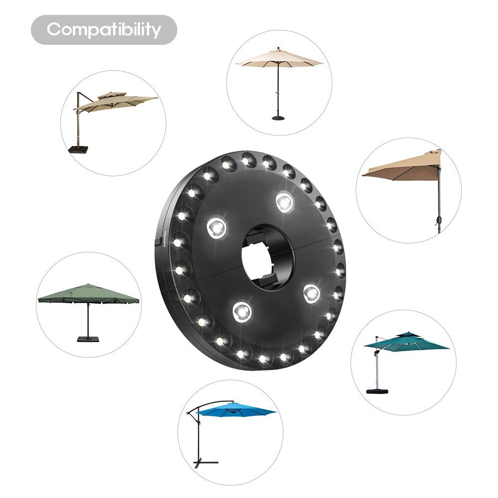 28 Led 3 niveles poste de sombrilla luz Parasol a la luz Led oscurecimiento blanco puro Camping tiendas de campaña al aire libre lámpara de emergencia