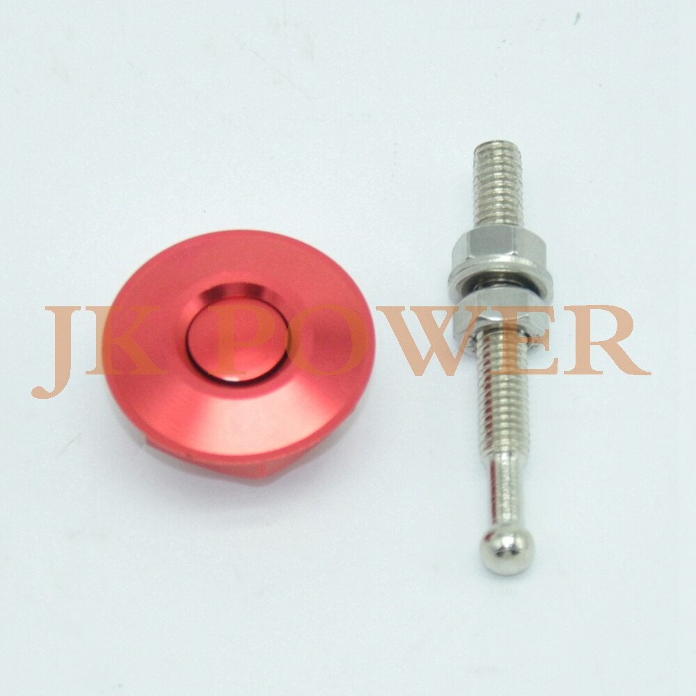 JK Cabinet door lock Universal Aluminum Quik Latch Mini Latch Push Button Fastener Mini Hood Lock: Red