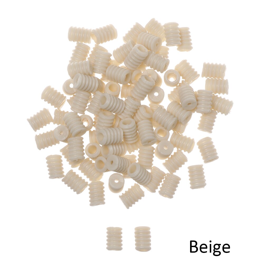 100 Pcs Silicone Flat Spiral Buckle Adjustable Bead Anti-slip Mask Buckle Elastic Band Cap Stopper Ear Cord Drawstring Button: beige