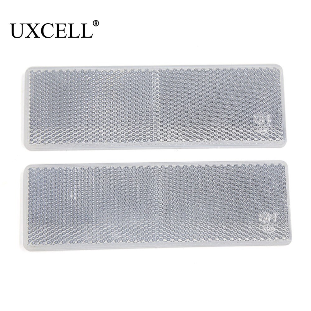 UXCELL 2Pcs White Plastic Reflective Plate Adhesive Reflector 145Mm X 50Mm For Car
