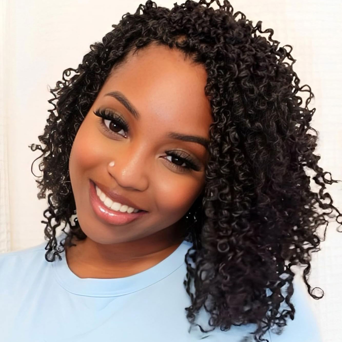 Yanky Twist Crochet Hair pour femmes noires, cheveux synthétiques pré-bouclés, cheveux au crochet marron ombré, extrémités bouclées, Yank Twist, 8 po: YELLOW / 8 pouces