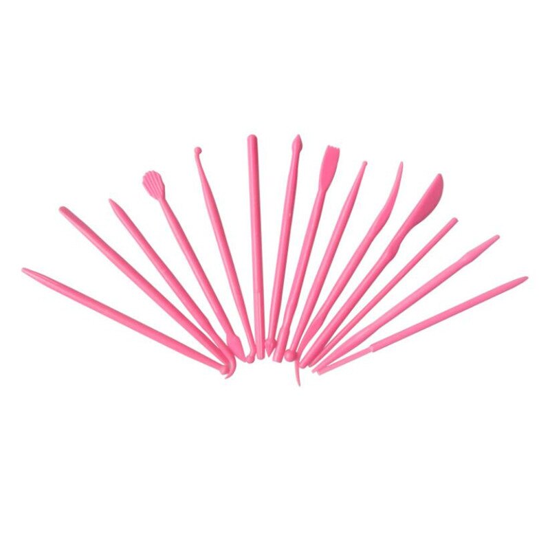 14pcs/Set Sculpture Sugar Modeling Cutter Smoother Polymer Clay Mold Fondant Flower Gum Paste Decorating Pen Tool Kit