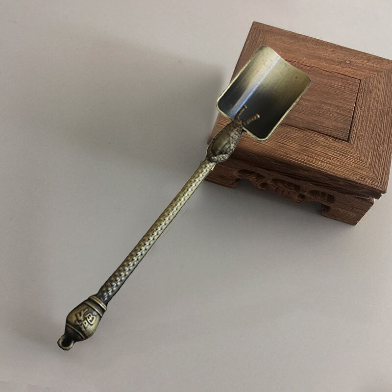 Chinese Stijl Schop Vorm Thee Lepels Retro Thee Accessoires Koperen Suiker Zout Koffie Lepels Voor Keuken Kongfu Thee Tools Gadgets: 5