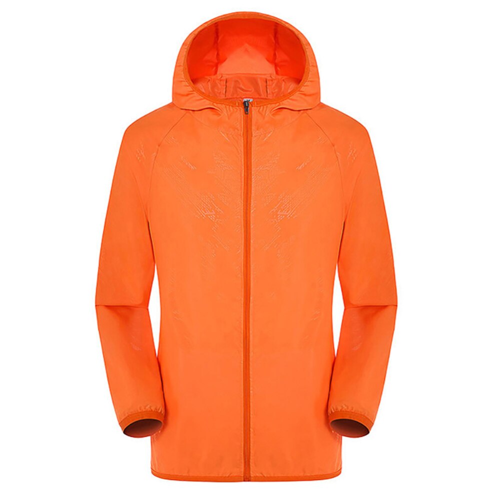 Cyclisme vestes à capuche Anti-UV séchage rapide Camping randonnée veste femmes hommes plein air Sport escalade S-4XL grande taille: Orange / 4XL