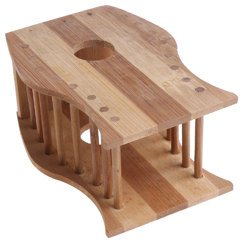 Small Pet Hay Feeder Manger Bamboo Rabbit Hamster Food Feeder Rack for Guinea Pigs Chinchillas Small Animal Supplies