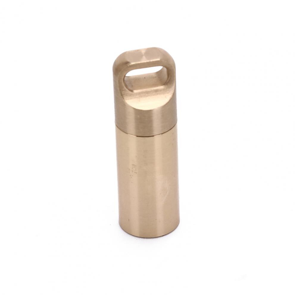 Brass Sealed Bottle Waterproof Capsule Pill Box Outdoor Camping Firstaid Pendant Medicine Storage Organizer Container Case