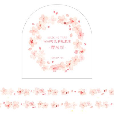 Mini Deco Paper Slim Floral Pink Washi Tape Japanese Stationery Masking Tape School Supplies Stickers Scrapbooking