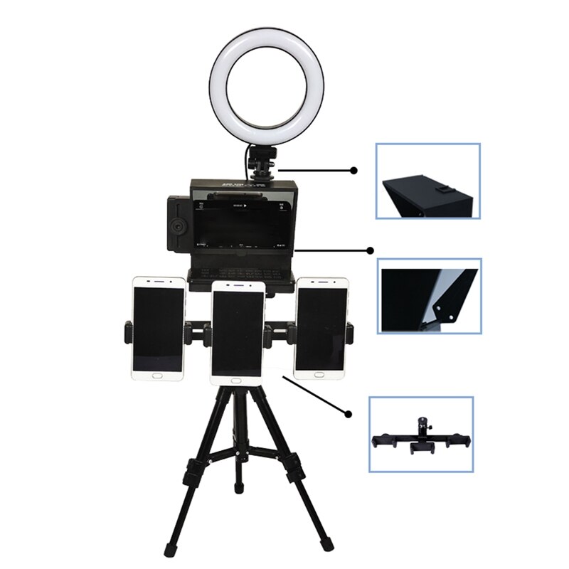 Live Inscription Device Portable Mini Teleprompter Mobile For Cellphone Prompter For News Live Speech for DSLR Cameras