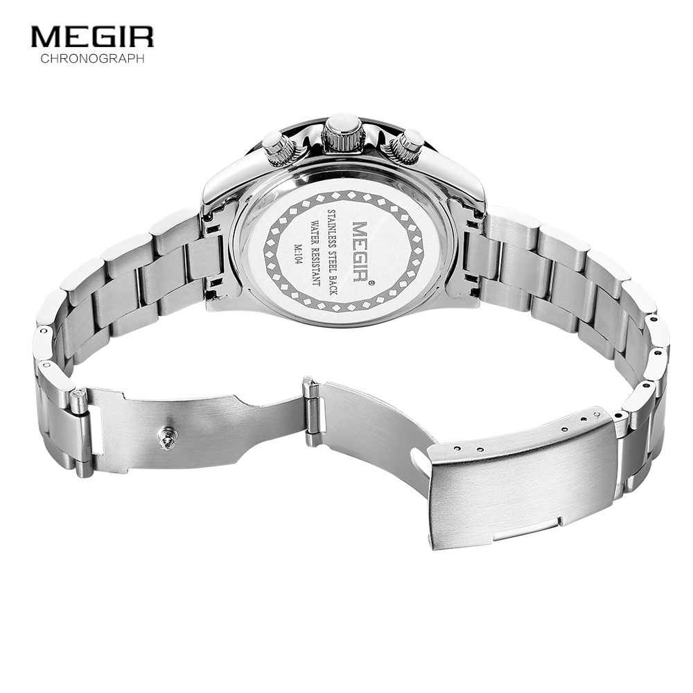 MEGIR Men Watch Top Brand Luxury Sports Quartz Watches Stainless Steel Strap Waterproof Chronograph Wristwatch часы мужские 8104