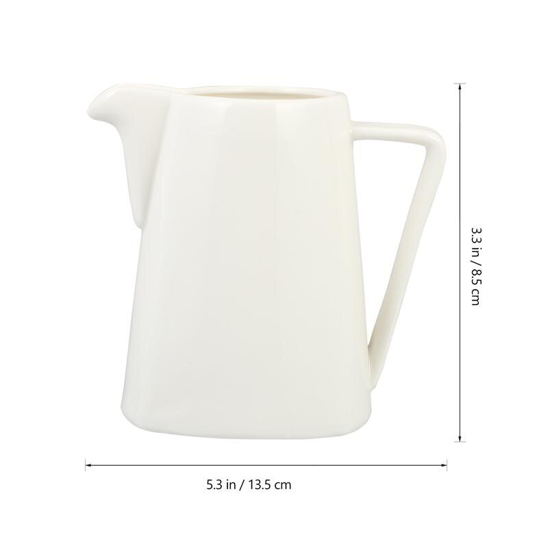 Simple Porcelain Milk Cans Jug Hotel Western Restaurant Cafe Creamer Jar Honey Jar Coffee Container Handheld Coffee Cups