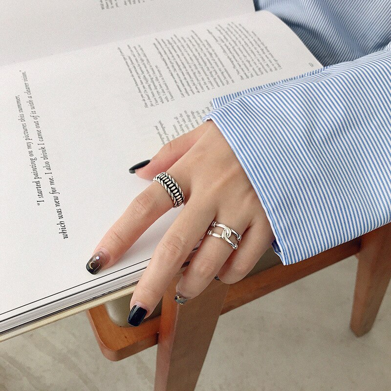 Bohemian Etnische 925 Sterling Zilveren Kruis Kettingen Ringen voor Vrouwen Bridal Wedding Vintage Open Vinger Ringen Kerstcadeaus